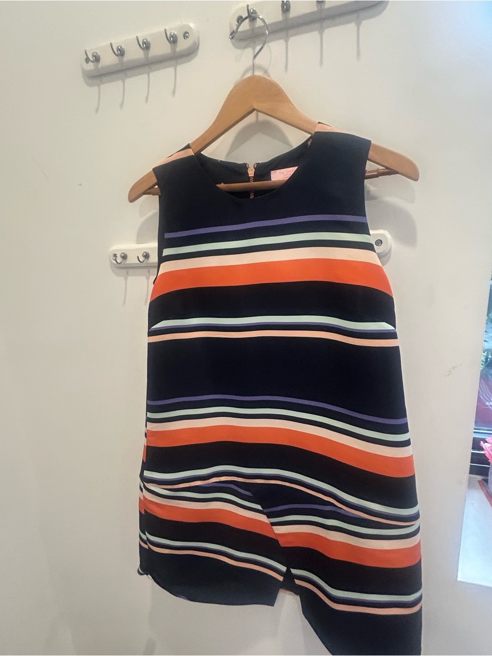 Ted Baker Navy and Lavender Colorblock Top